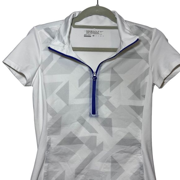 Nike 1/4 Zip Shirt Women's Large Dri-Fit Golf Short Sleeve Tour Performance - Picture 2 of 7